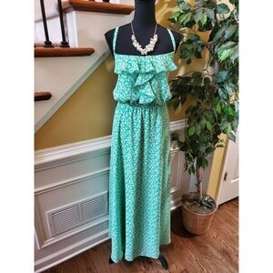 Lane Bryant Lined Ruffle Trim Elastic Waist Dress